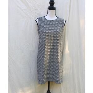Adrienne Vittadini Womens 2 Sheath Dress Black White Geometric Sleeveless